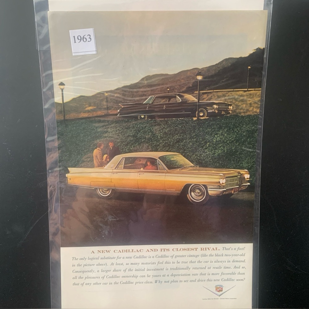 Vintage 1963 Cadillac A New Cadillac And Its Closest Rival Ad Advertisement